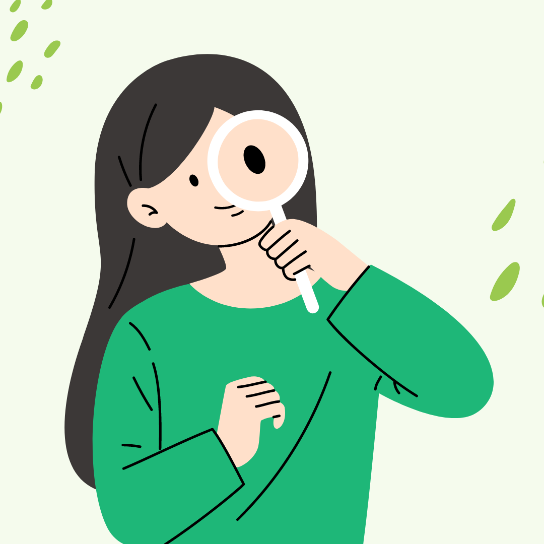 Girl with magnifying glass